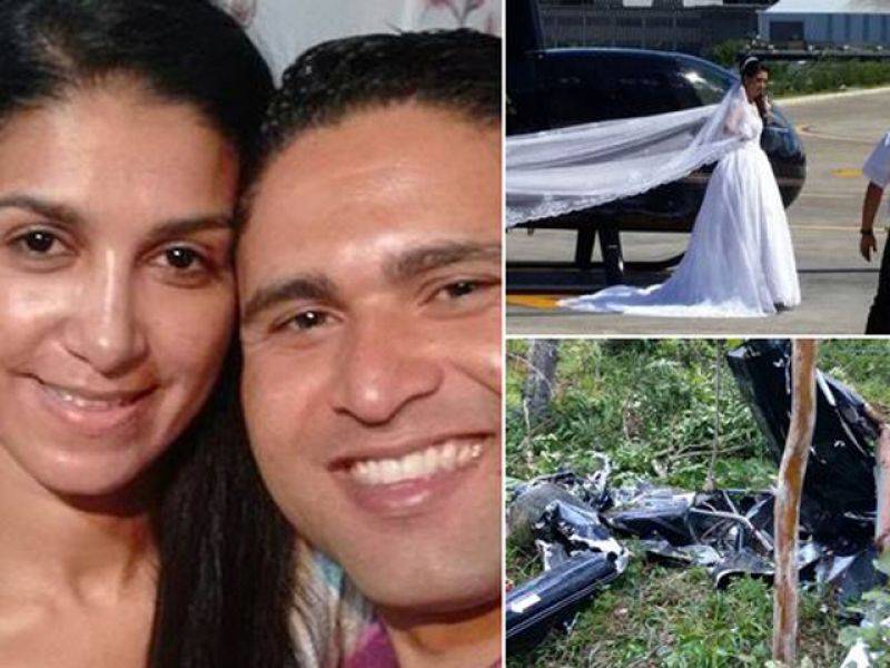 برازیل میں شادی کے روز شوہر کو سرپرائز دینے والی خاتون کا ہیلی کاپٹر گر کر تباہ ،دلہن سمیت 4افراد ہلاک