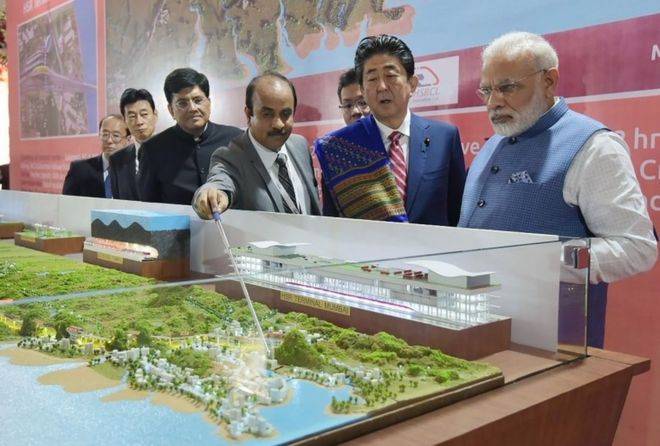 جاپانی وزیراعظم نے بھارت میں بلٹ ٹرین منصوبے کا افتتاح کر دیا