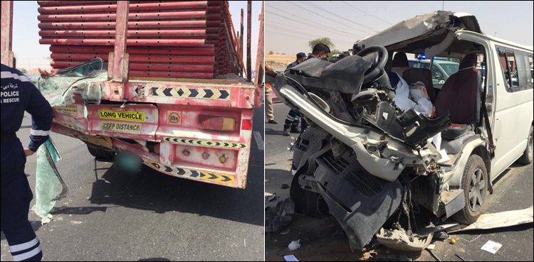 دبئی: ٹرک اور وین میں تصادم، 3 افراد جاں بحق، 8 زخمی