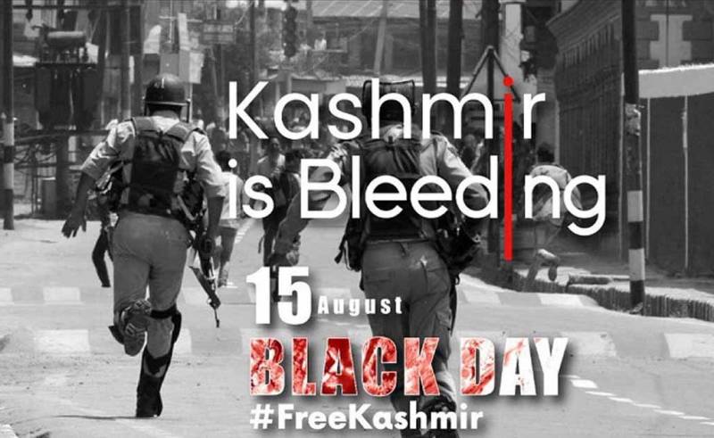 The Kashmiri people are celebrating India's Independence Day today as a black day