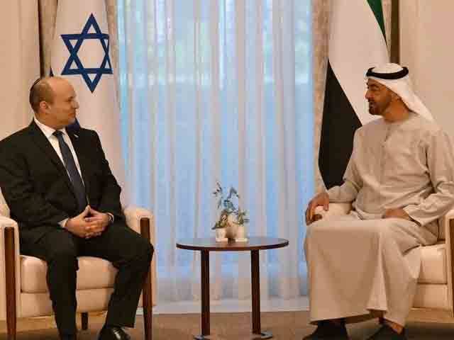 اسرائیلی وزیراعظم کی محمد بن زاید النہیان سے ملاقات، تجارتی تعلقات پر تبادلہ خیال
