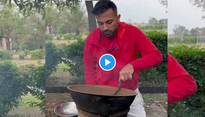 پاکستان ٹیم کے فاسٹ بائولر  وہا ب ریاض نے چنے کی ریٹرھی  لگا لی،ویڈیو وائرل