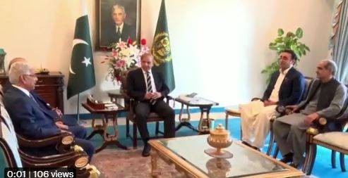 وزیر اعظم شہباز شریف سے آصف زرداری اور وزیر خارجہ بلاول بھٹو کی ملاقات 