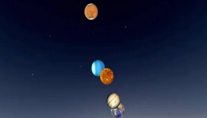 The planets of the solar system Mercury Venus Mars Jupiter and Uranus gather near the moon

 | Pro IQRA News