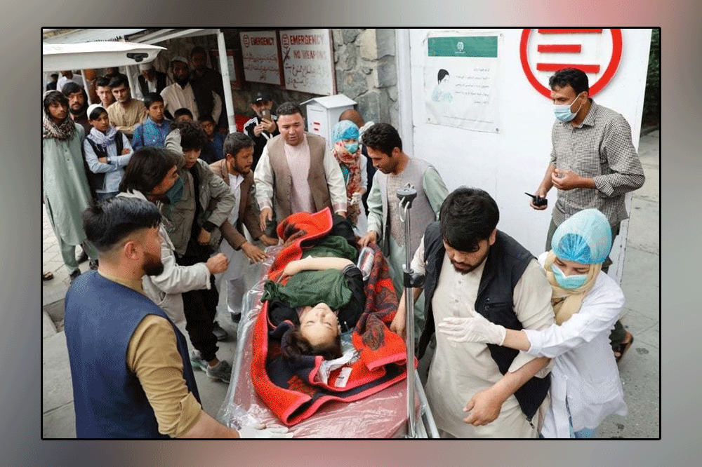 The worst terrorism in Afghanistan, a bomb blast outside the school, killing 55 people, including students