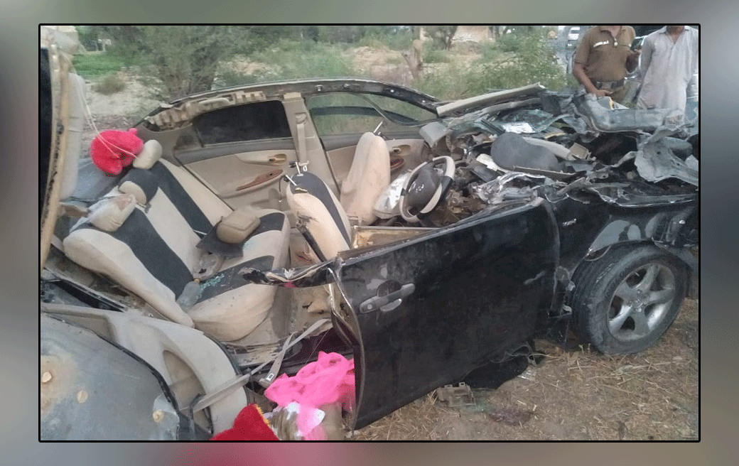 Layyah: Two people were killed in a horrific accident of a groom's car returning from a party